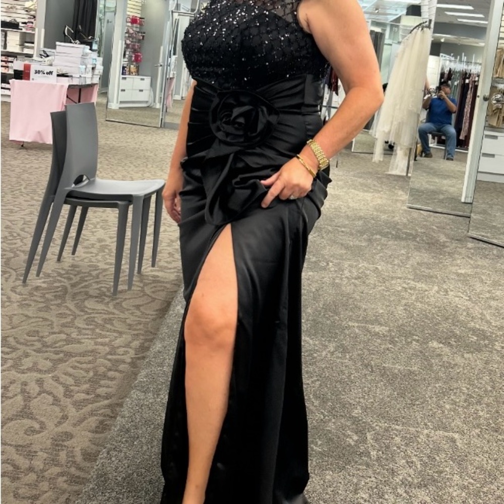 David's Bridal Black Sequin Gown